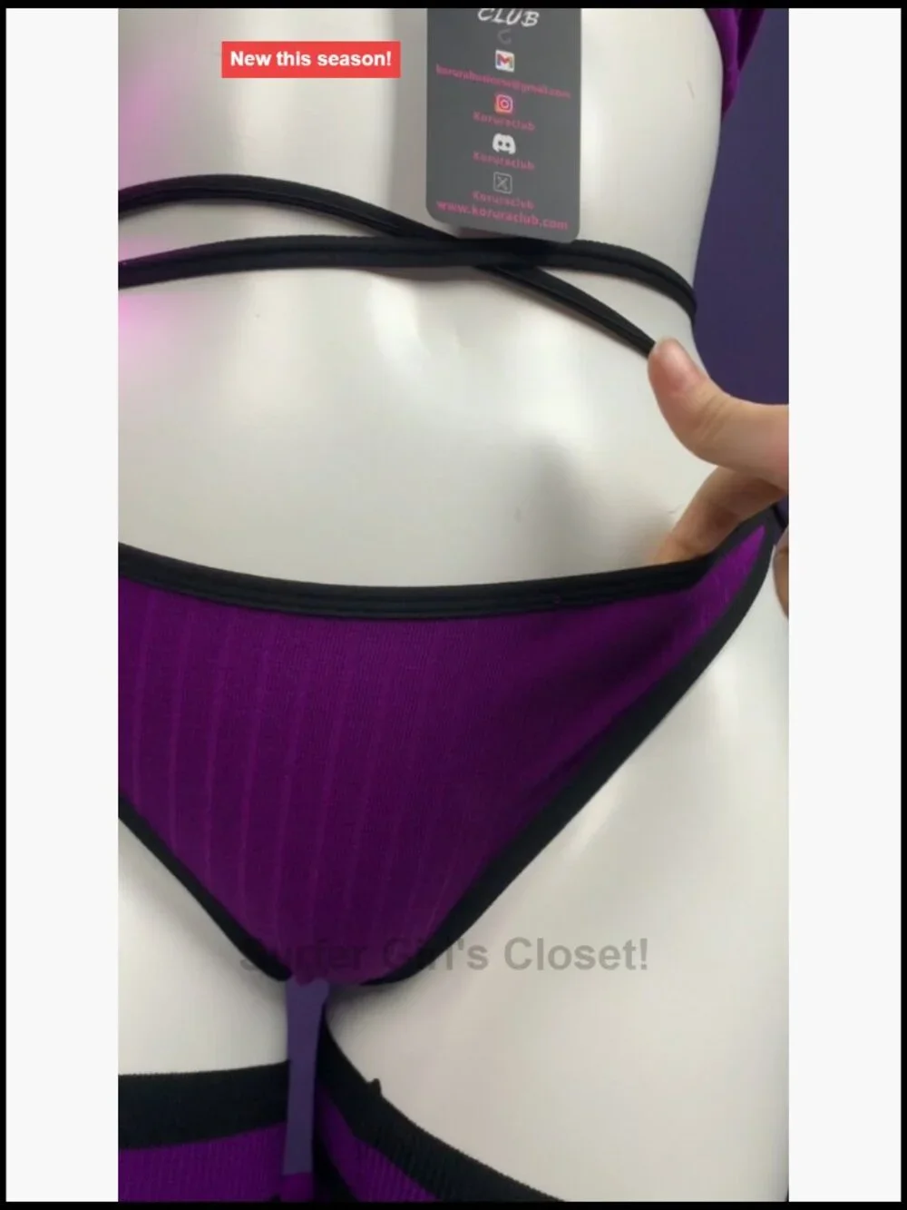 Sexy Bunny Girl Cosplay Lingerie Bodysuit Striped Knit